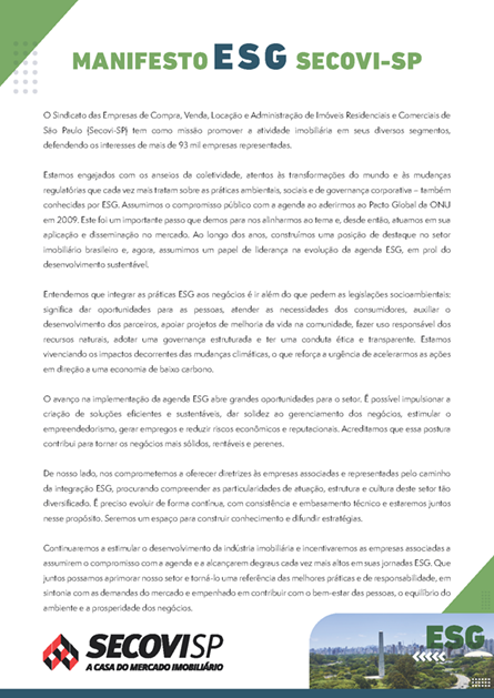 Manifesto ESG Secovi-SP 